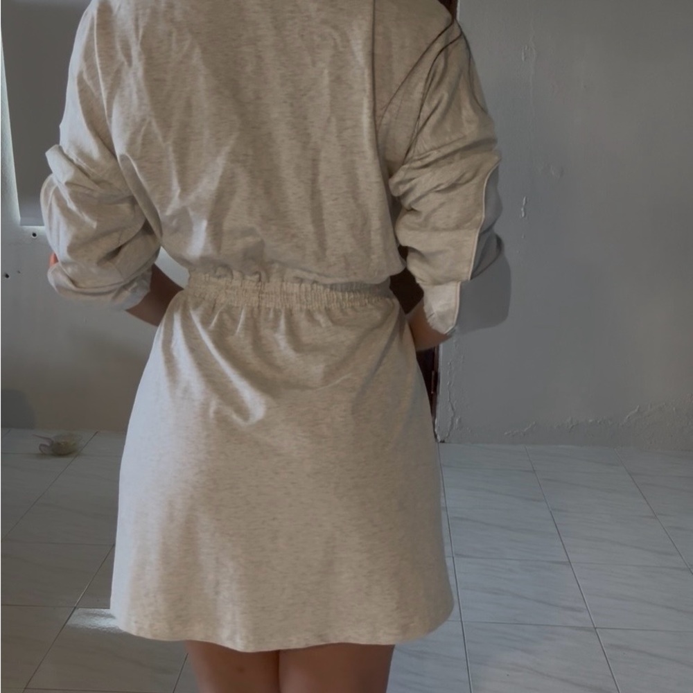🆕 Colorblock Hooded Zip Tunic — Light Gray, Dusty Blue & Rust - Picture 10 of 12